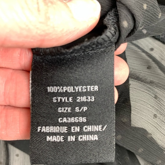 MANDEE Black Sheer Polka Dot Blouse with Back Cut-Out - Picture 13 of 13